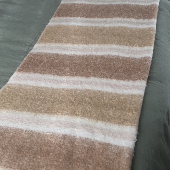 Striped Seriphina Faux Mohair Throw Blanket Peach Cream - Picture 4 of 6